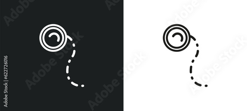monocle outline icon in white and black colors. monocle flat vector icon from fashion collection for web, mobile apps and ui.