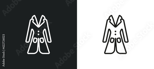 coat with pockets outline icon in white and black colors. coat with pockets flat vector icon from fashion collection for web, mobile apps and ui.