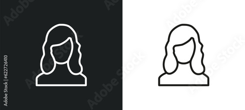 shoulder length outline icon in white and black colors. shoulder length flat vector icon from fashion collection for web, mobile apps and ui.