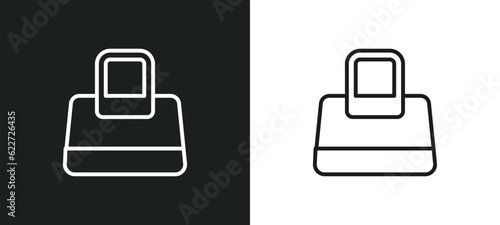 handbag of female outline icon in white and black colors. handbag of female flat vector icon from fashion collection for web, mobile apps and ui.