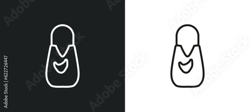 hobo shoulder bag outline icon in white and black colors. hobo shoulder bag flat vector icon from fashion collection for web, mobile apps and ui.