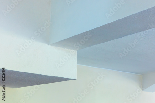 Abstract blue minimal architecture background, interior fragment