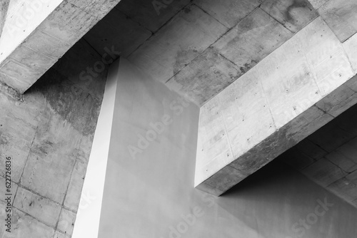 Abstract modern architecture background photo, concrete interior