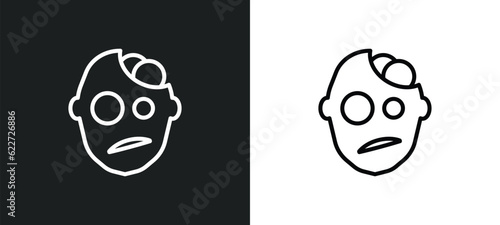 zombie outline icon in white and black colors. zombie flat vector icon from fairy tale collection for web, mobile apps and ui.