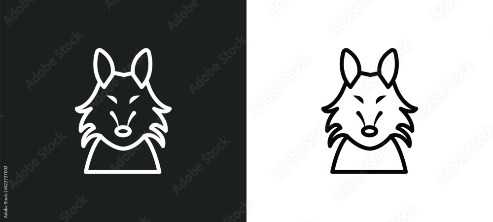 werewolf outline icon in white and black colors. werewolf flat vector icon from fairy tale collection for web, mobile apps and ui.