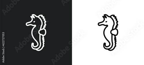 seahorses outline icon in white and black colors. seahorses flat vector icon from fairy tale collection for web, mobile apps and ui.
