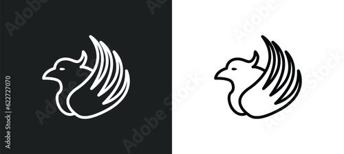 phoenix outline icon in white and black colors. phoenix flat vector icon from fairy tale collection for web, mobile apps and ui.
