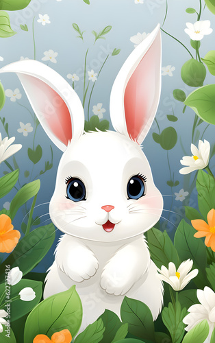 easter bunny with eggs