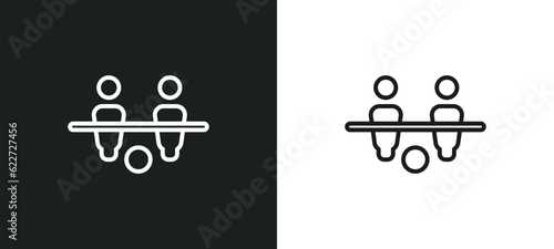 table football outline icon in white and black colors. table football flat vector icon from entertainment collection for web, mobile apps and ui.
