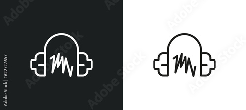 earphone outline icon in white and black colors. earphone flat vector icon from entertainment collection for web, mobile apps and ui.