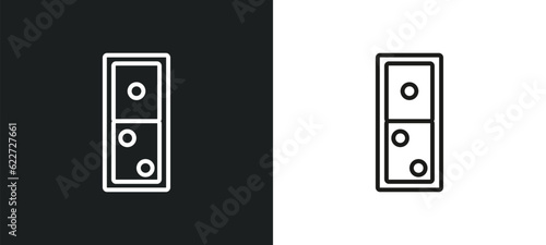 domino outline icon in white and black colors. domino flat vector icon from arcade collection for web, mobile apps and ui.
