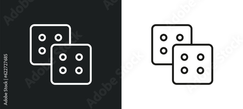 dices outline icon in white and black colors. dices flat vector icon from arcade collection for web, mobile apps and ui.