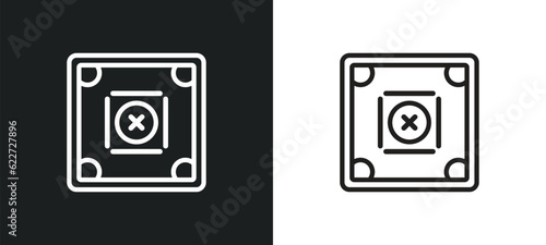 carrom outline icon in white and black colors. carrom flat vector icon from entertainment collection for web, mobile apps and ui.