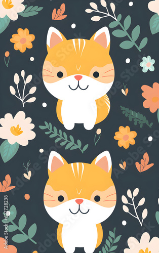 seamless pattern with cats