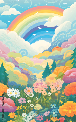 landscape with rainbow