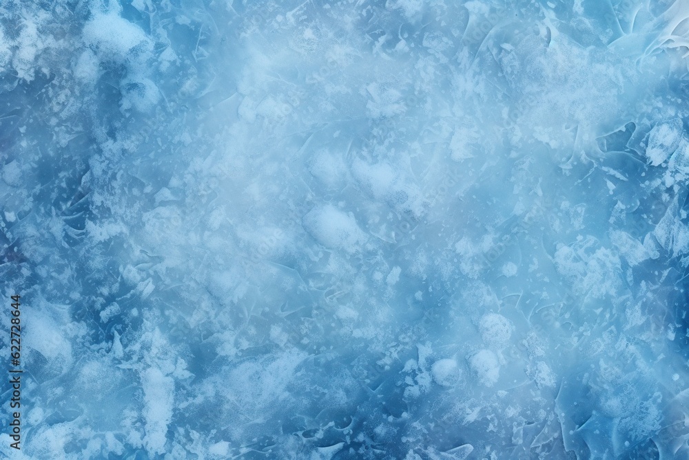 Obraz premium Blue frozen ice texture background wallpaper. AI generative art.