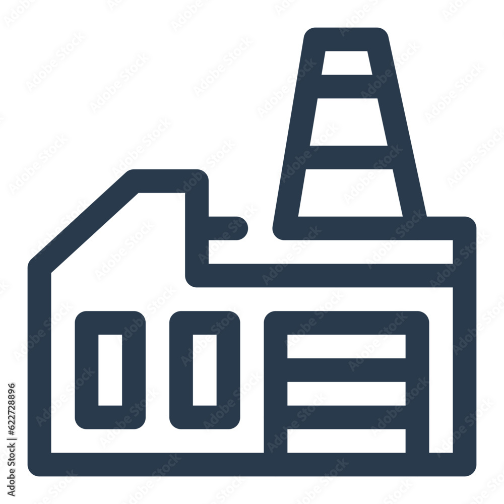 Factory icon representing industry and production icon Factory icon representing industry and production icon