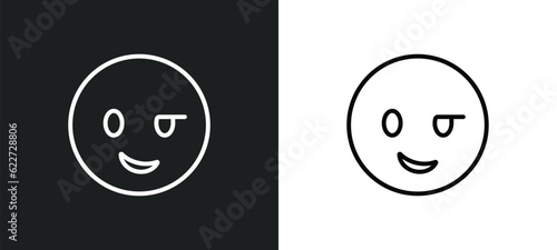 proud emoji outline icon in white and black colors. proud emoji flat vector icon from emoji collection for web, mobile apps and ui.
