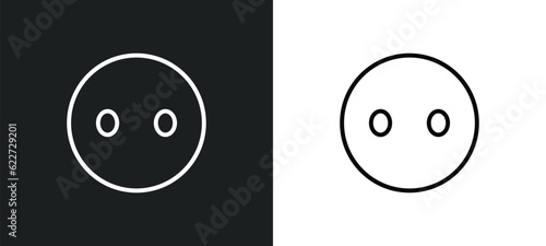emoji without mouth outline icon in white and black colors. emoji without mouth flat vector icon from emoji collection for web, mobile apps and ui.