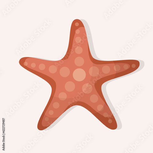 Starfish. Vector illustration, flat style. Graphic design element. Tourism, travel, vacation at sea.