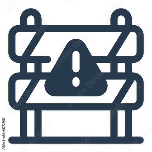 Construction barrier for safety and caution icon
