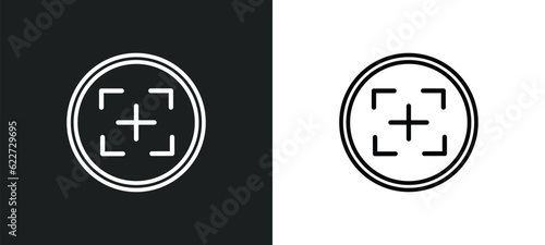 camera screen outline icon in white and black colors. camera screen flat vector icon from electronic stuff fill collection for web, mobile apps and ui.