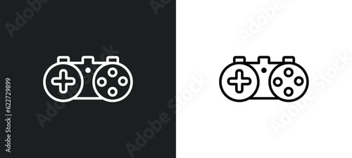 joypad outline icon in white and black colors. joypad flat vector icon from electronic stuff fill collection for web, mobile apps and ui.