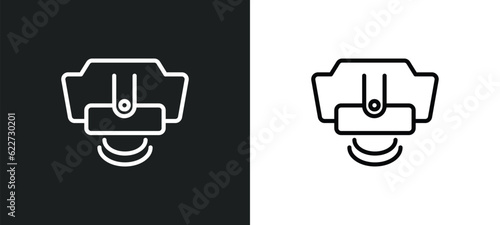 smoke detector outline icon in white and black colors. smoke detector flat vector icon from electronic devices collection for web, mobile apps and ui.