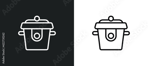 rice cooker outline icon in white and black colors. rice cooker flat vector icon from electronic devices collection for web, mobile apps and ui.