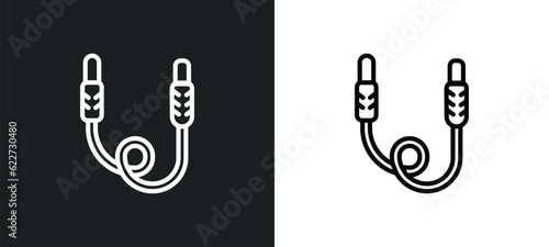 sound cable outline icon in white and black colors. sound cable flat vector icon from electronic devices collection for web, mobile apps and ui.