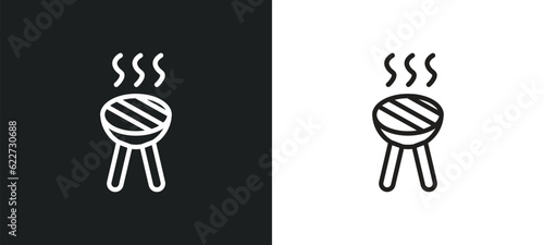 grill outline icon in white and black colors. grill flat vector icon from electronic devices collection for web, mobile apps and ui.