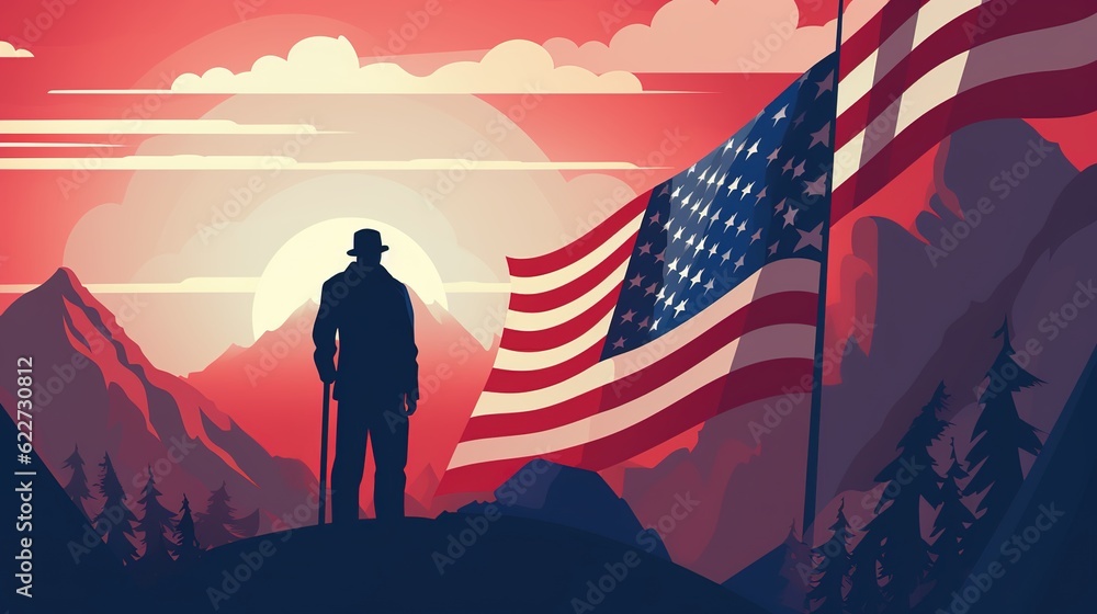 Fototapeta premium Vector concept design for Patriot day with flag of usa, candles and text. We will never forget, 9/11 remembrance day,AI generated.