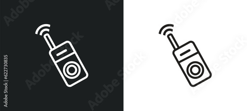 walkie talkie outline icon in white and black colors. walkie talkie flat vector icon from electronic devices collection for web, mobile apps and ui.