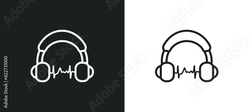 headphones outline icon in white and black colors. headphones flat vector icon from electronic devices collection for web, mobile apps and ui.