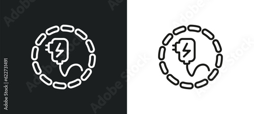 charger outline icon in white and black colors. charger flat vector icon from electrian connections collection for web  mobile apps and ui.