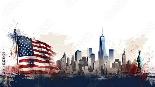 Vector concept design for Patriot day with flag of usa, candles and text. We will never forget, 9/11 remembrance day,AI generated.