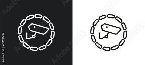 cctv outline icon in white and black colors. cctv flat vector icon from electrian connections collection for web, mobile apps and ui.
