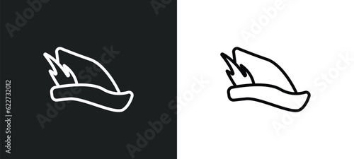 robin hood outline icon in white and black colors. robin hood flat vector icon from literature collection for web, mobile apps and ui.