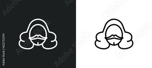 shakespeare outline icon in white and black colors. shakespeare flat vector icon from literature collection for web, mobile apps and ui.