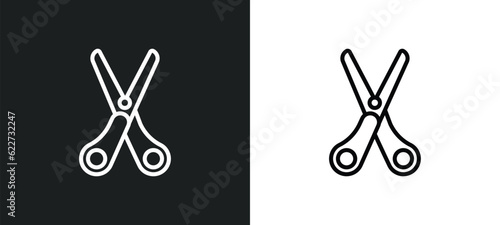 scissors outline icon in white and black colors. scissors flat vector icon from education collection for web, mobile apps and ui.