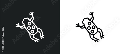 frog outline icon in white and black colors. frog flat vector icon from education collection for web, mobile apps and ui.