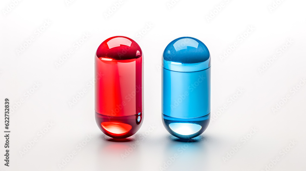 red and blue pills, true or false, placebo effect, made with Generative AI red and blue pills, true or false, placebo effect, made with Generative AI