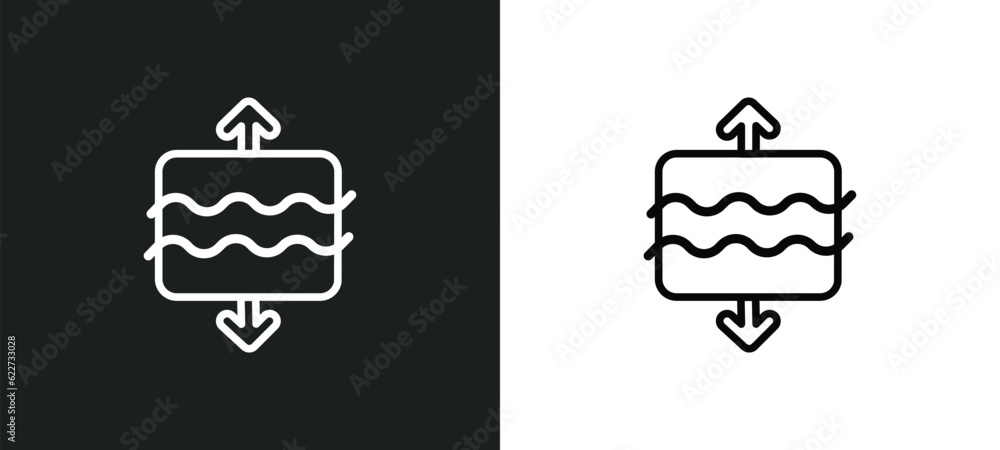 archimedes principle outline icon in white and black colors. archimedes principle flat vector icon from education collection for web, mobile apps and ui.