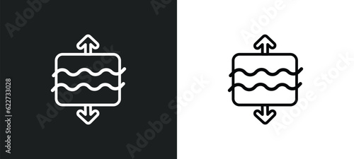 archimedes principle outline icon in white and black colors. archimedes principle flat vector icon from education collection for web, mobile apps and ui.