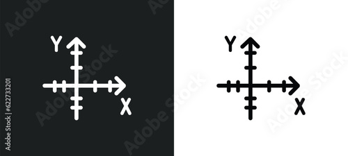cartesian coordinate system outline icon in white and black colors. cartesian coordinate system flat vector icon from education collection for web  mobile apps and ui.
