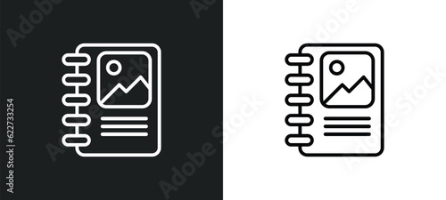 binding outline icon in white and black colors. binding flat vector icon from education collection for web, mobile apps and ui.