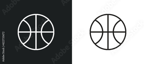 basketball outline icon in white and black colors. basketball flat vector icon from education collection for web, mobile apps and ui.
