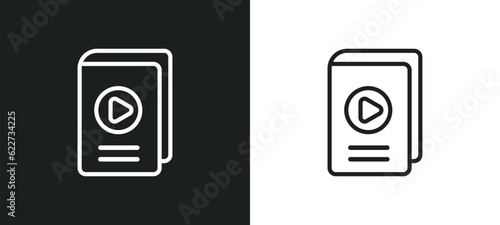 audio book outline icon in white and black colors. audio book flat vector icon from education collection for web, mobile apps and ui.