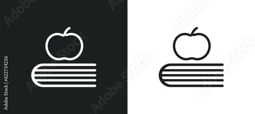book and outline icon in white and black colors. book and flat vector icon from education collection for web, mobile apps ui.