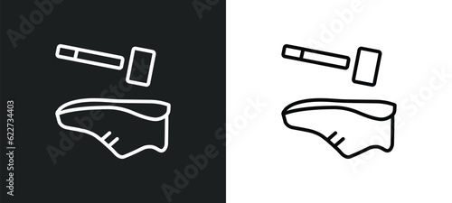 cobbler outline icon in white and black colors. cobbler flat vector icon from edit tools collection for web, mobile apps and ui.